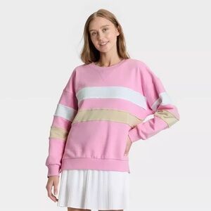 JoyLab Pink and White Sweatshirt size Small NWT